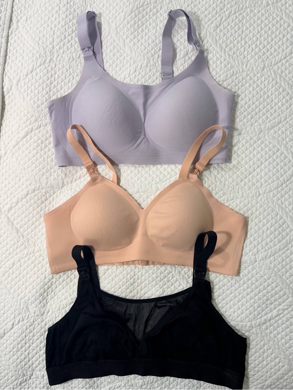 Bundle of 3 XL Nursing & Wearable Pumping Bras (Momcozy & Angelhood)